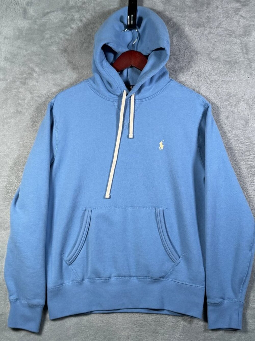 Polo Ralph Lauren Hoodie Mens S Light Blue Fleece Pullover Pony Logo Sweatshirt